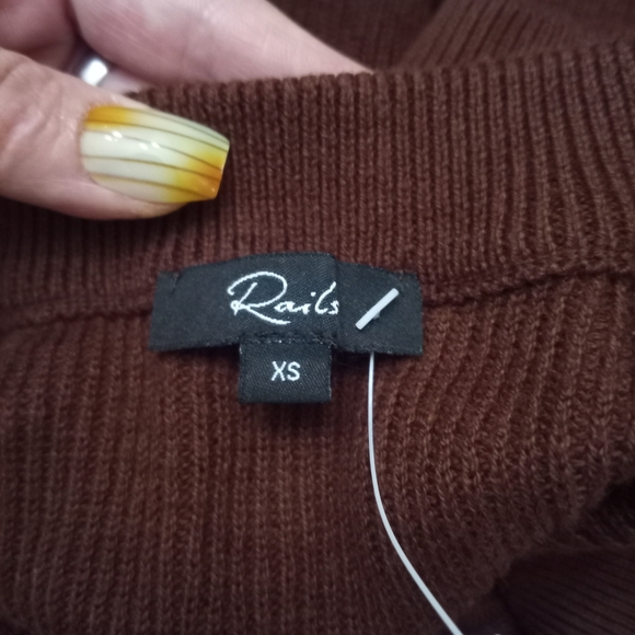 Rails Red Asymmetrical Buttoned Polo Blouse - Picture 2 of 2